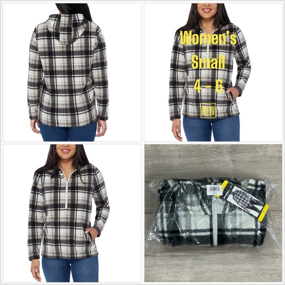 O'Neill Tops - Ladies’ Active O’Neill Small Half Zip Polar Fleece Hoodie Sweatshirt Black Gray